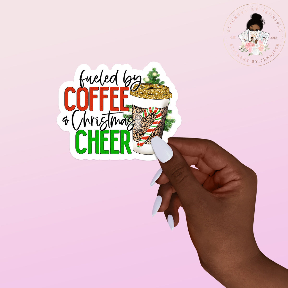 Coffee Christmas Cheer Vinyl Sticker