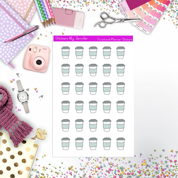 Coffee Stickers, Planner Stickers, Journal Stickers, Functional Planner Stickers, Stationary Stickers