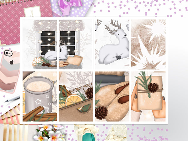 Cozy Winter Full Box Big Happy Planner, Erin Condren, Classic Happy Planner