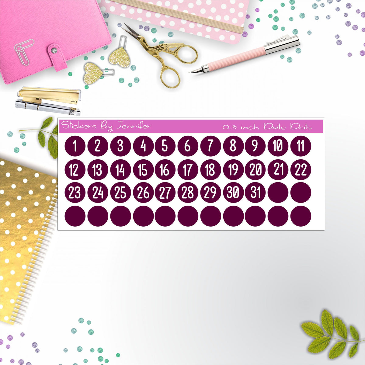 Date Covers, Date Dots, Number Stickers P-61, Planner Stickers, Journal Stickers, Functional Planner Stickers, Stationary Stickers