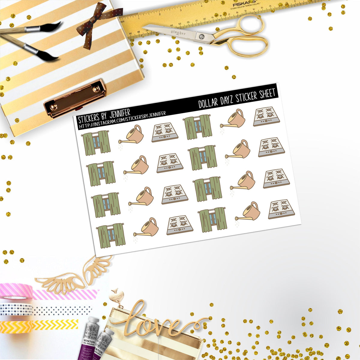 Deco Mini DD151, Planner Stickers, Bullet Journal, Functional Planner Stickers, Stationary Stickers