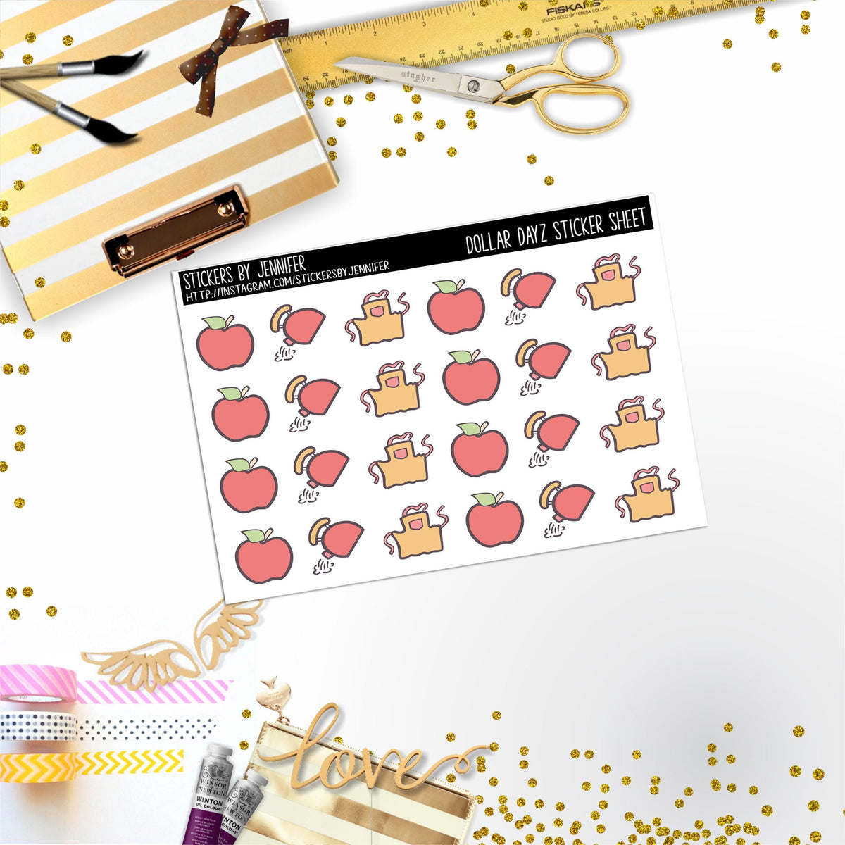 Deco Mini DD153, Planner Stickers, Bullet Journal, Functional Planner Stickers, Stationary Stickers