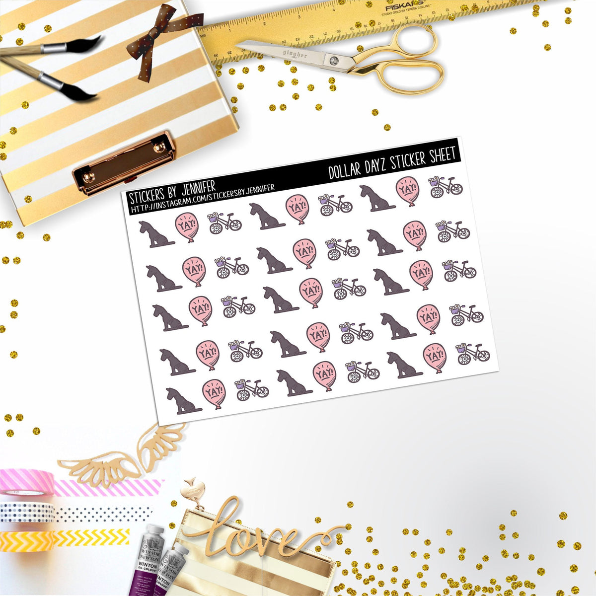 Deco Mini DD156, Planner Stickers, Bullet Journal, Functional Planner Stickers, Stationary Stickers
