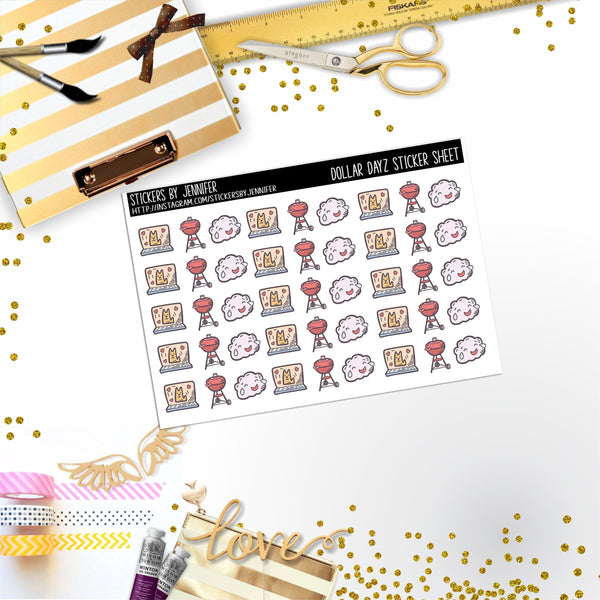 Deco Mini DD168, Planner Stickers, Bullet Journal, Functional Planner Stickers, Stationary Stickers
