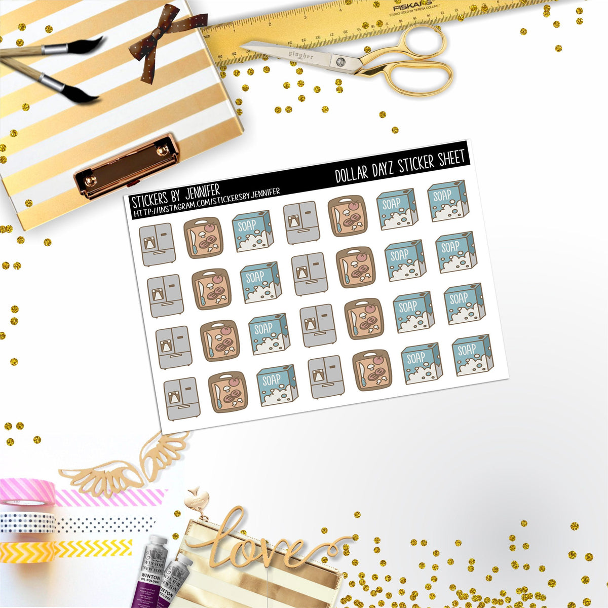 Deco Mini DD194, Planner Stickers, Bullet Journal, Functional Planner Stickers, Stationary Stickers