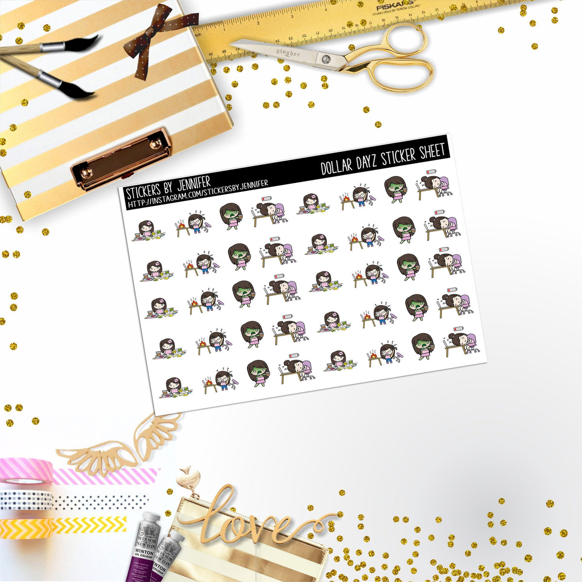 Deco Mini DD203, Planner Stickers, Bullet Journal, Functional Planner Stickers, Stationary Stickers