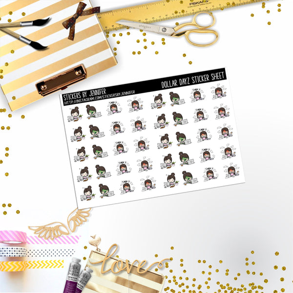 Deco Mini DD204, Planner Stickers, Bullet Journal, Functional Planner Stickers, Stationary Stickers