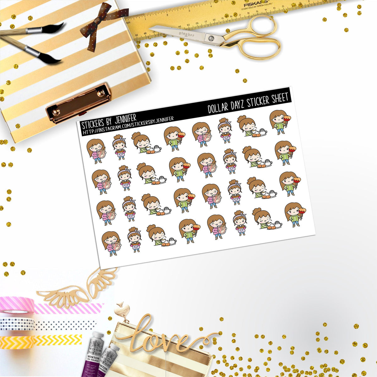 Deco Mini DD207, Planner Stickers, Bullet Journal, Functional Planner Stickers, Stationary Stickers