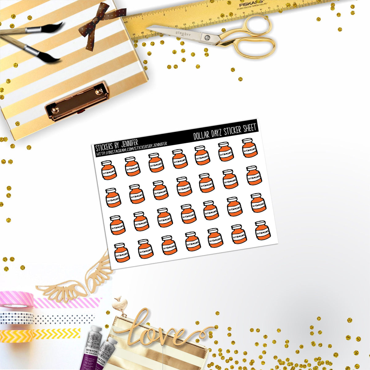 Deco Mini DD359 Planner Stickers, Bullet Journal, Functional Planner Stickers, Stationary Stickers