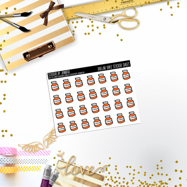 Deco Mini DD359 Planner Stickers, Bullet Journal, Functional Planner Stickers, Stationary Stickers