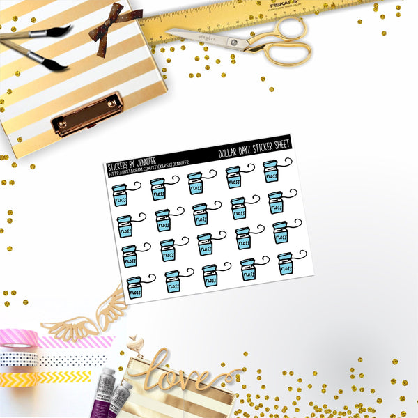 Deco Mini DD363 Planner Stickers, Bullet Journal, Functional Planner Stickers, Stationary Stickers