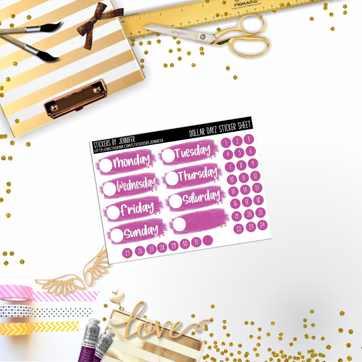 Deco Mini DD510 Planner Stickers, Bullet Journal, Functional Planner Stickers, Stationary Stickers