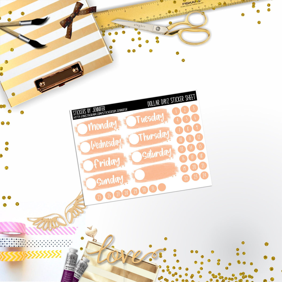 Deco Mini DD528 Planner Stickers, Bullet Journal, Functional Planner Stickers, Stationary Stickers