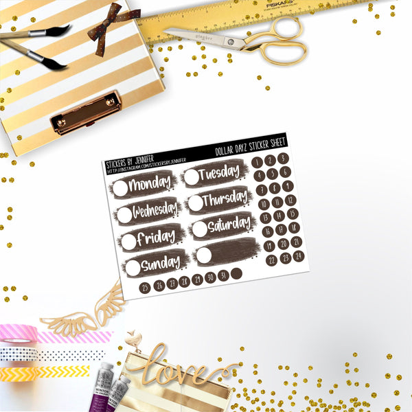 Deco Mini DD542 Planner Stickers, Bullet Journal, Functional Planner Stickers, Stationary Stickers