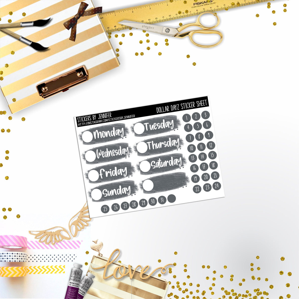 Deco Mini DD550 Planner Stickers, Bullet Journal, Functional Planner Stickers, Stationary Stickers