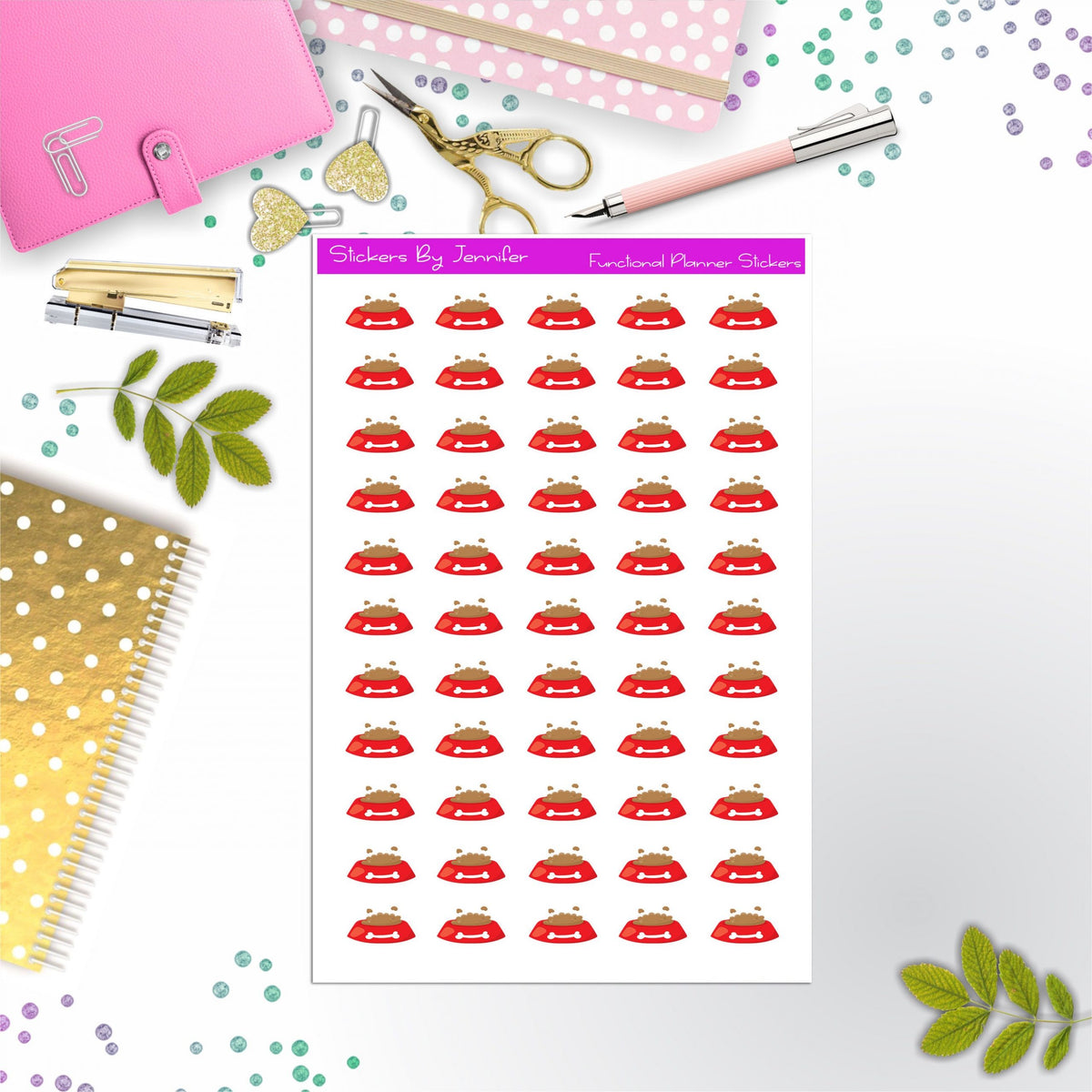 Dog Food Bowl Planner Stickers