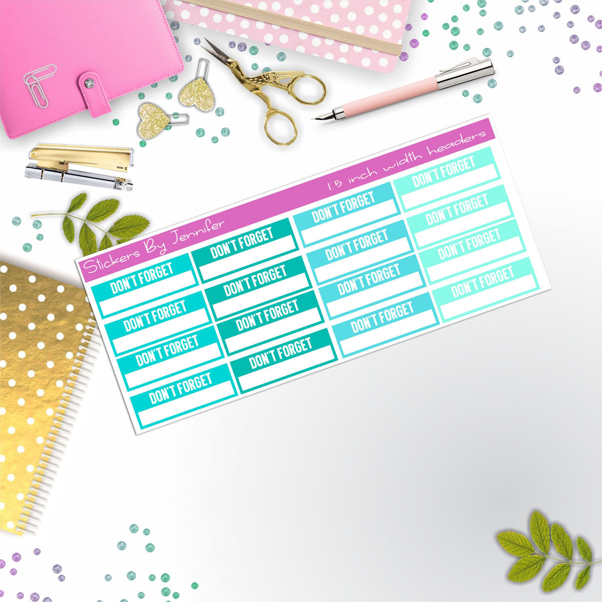 Don't Forget Quarter Boxes  Planner Stickers, Journal Stickers, Functional Planner Stickers, Stationary Stickers