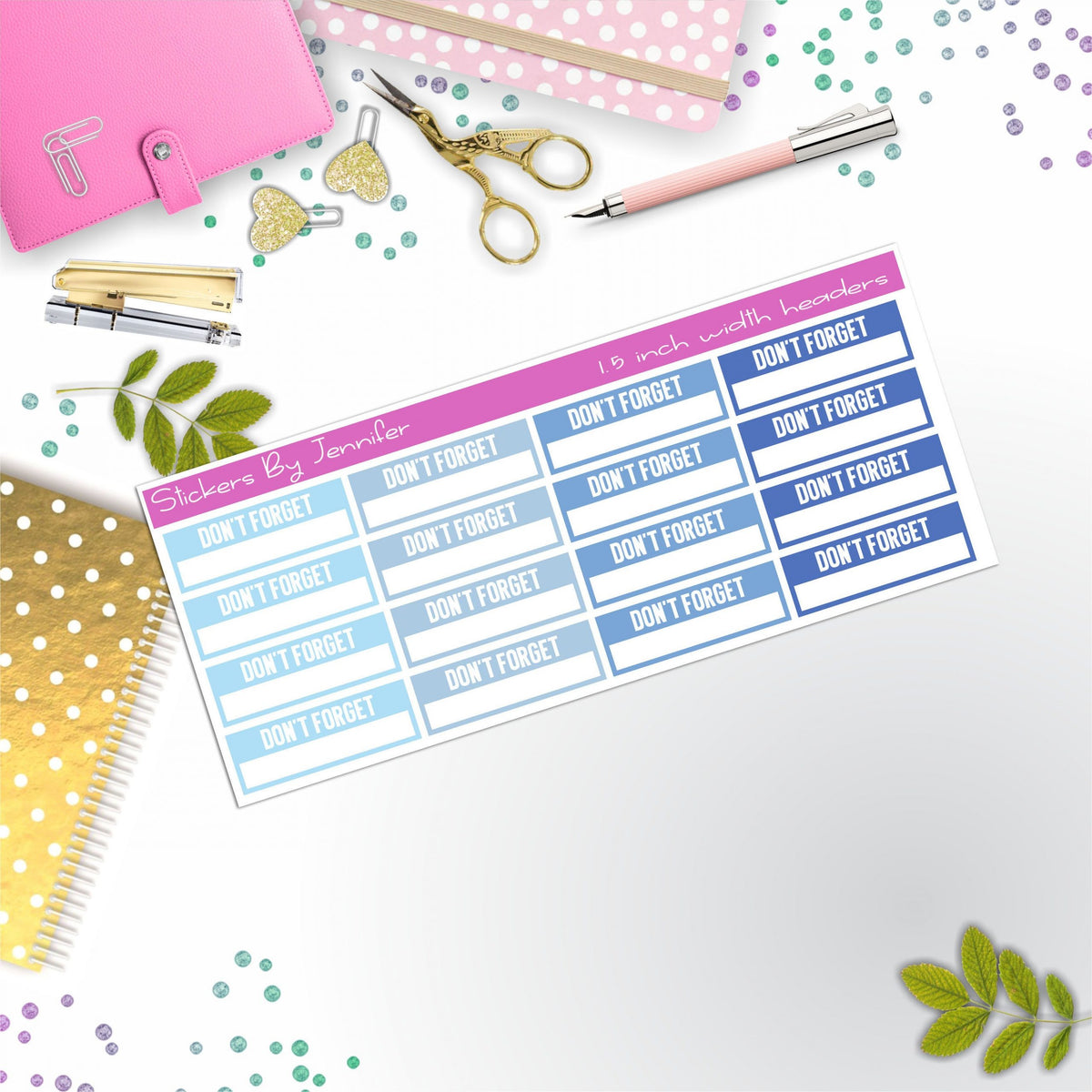 Don't Forget Quarter Boxes  Planner Stickers, Journal Stickers, Functional Planner Stickers, Stationary Stickers