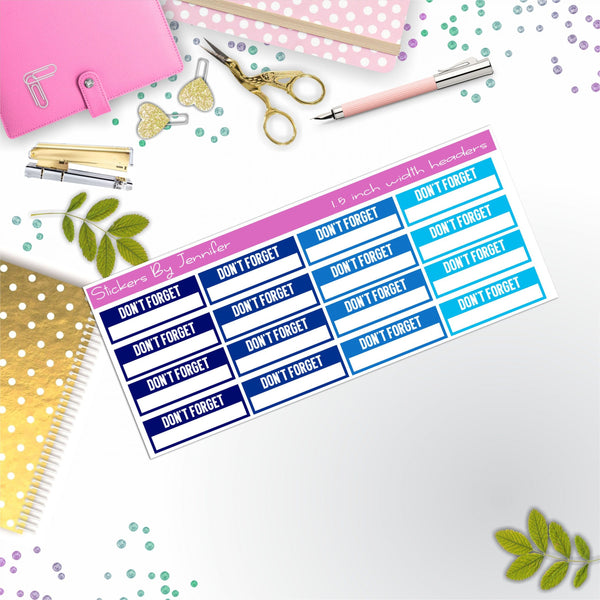Don't Forget Quarter Boxes  Planner Stickers, Journal Stickers, Functional Planner Stickers, Stationary Stickers