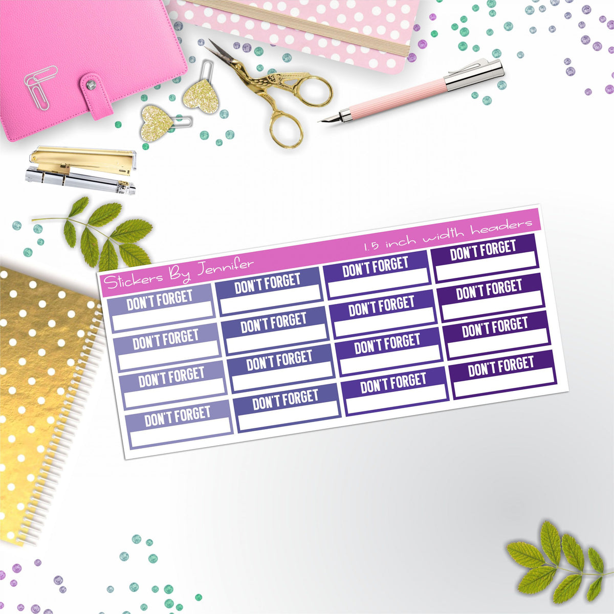 Don't Forget Quarter Boxes  Planner Stickers, Journal Stickers, Functional Planner Stickers, Stationary Stickers