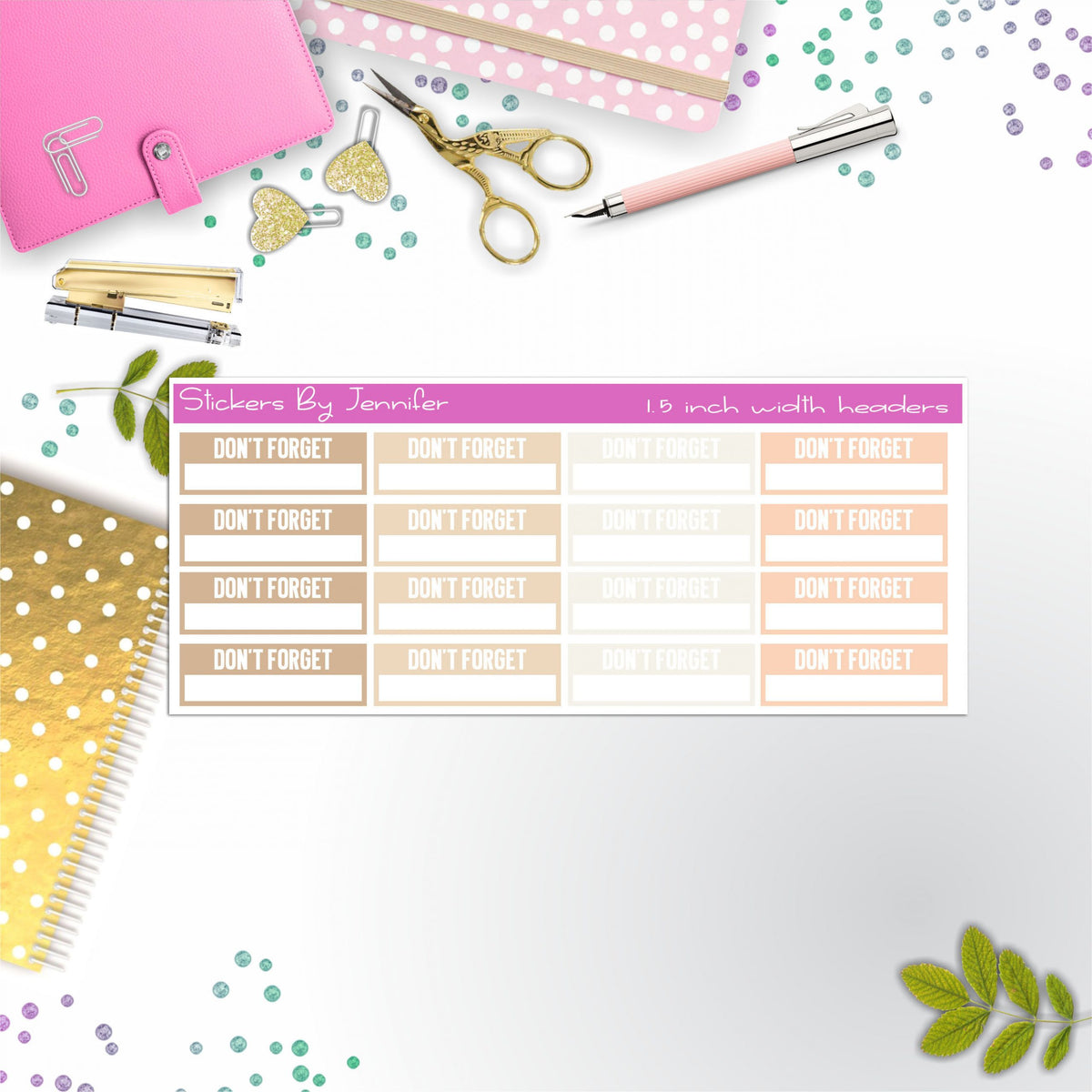 Don't Forget Quarter Boxes  Planner Stickers, Journal Stickers, Functional Planner Stickers, Stationary Stickers