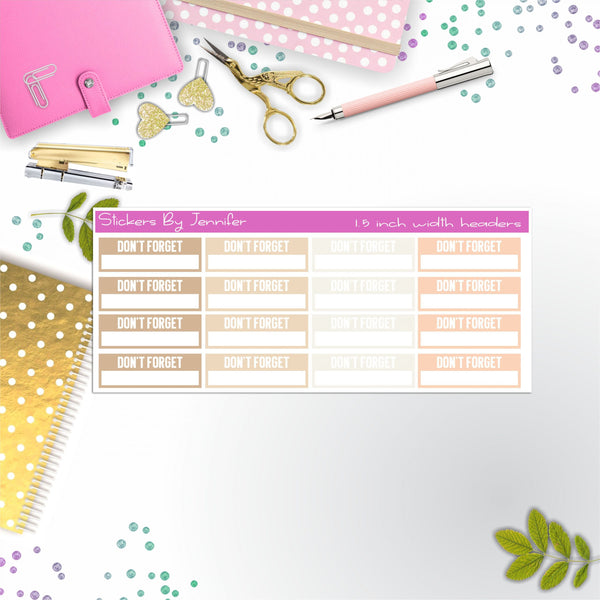 Don't Forget Quarter Boxes  Planner Stickers, Journal Stickers, Functional Planner Stickers, Stationary Stickers