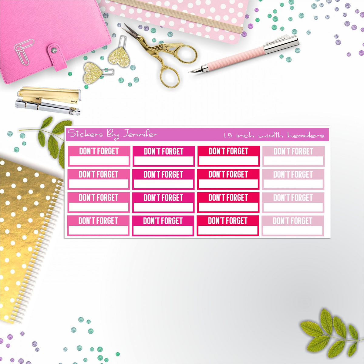 Don't Forget Quarter Boxes  Planner Stickers, Journal Stickers, Functional Planner Stickers, Stationary Stickers