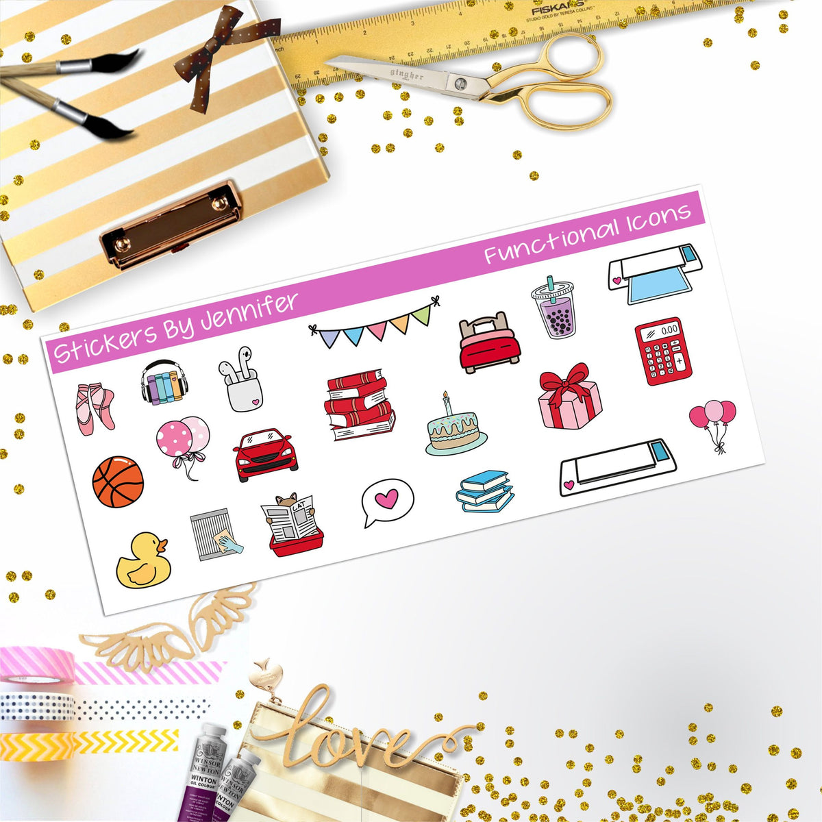Every Day Icons Planner Stickers, Bullet Journal Stickers, Functional Planner Stickers, Stationary Stickers