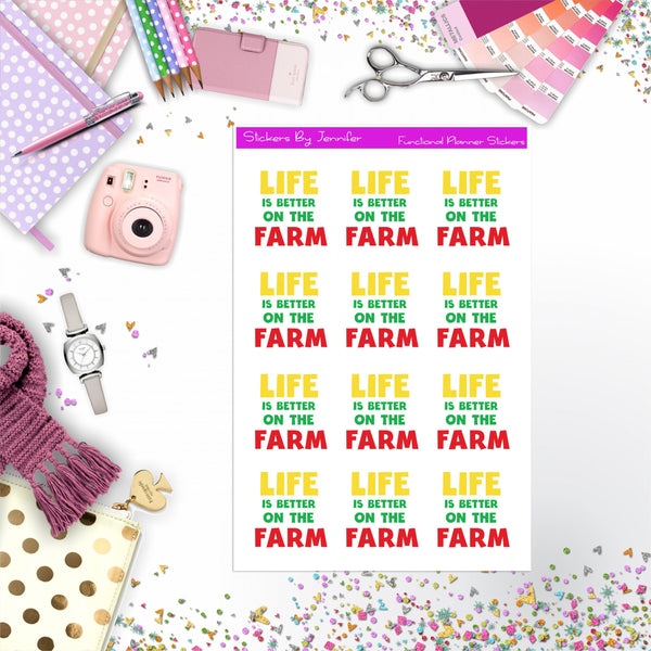 Farm Life Stickers, Planner Stickers, Journal Stickers, Functional Planner Stickers, Stationary Stickers