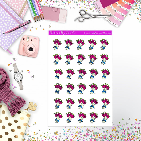 Flower Stickers, Planner Stickers, Journal Stickers, Functional Planner Stickers, Stationary Stickers