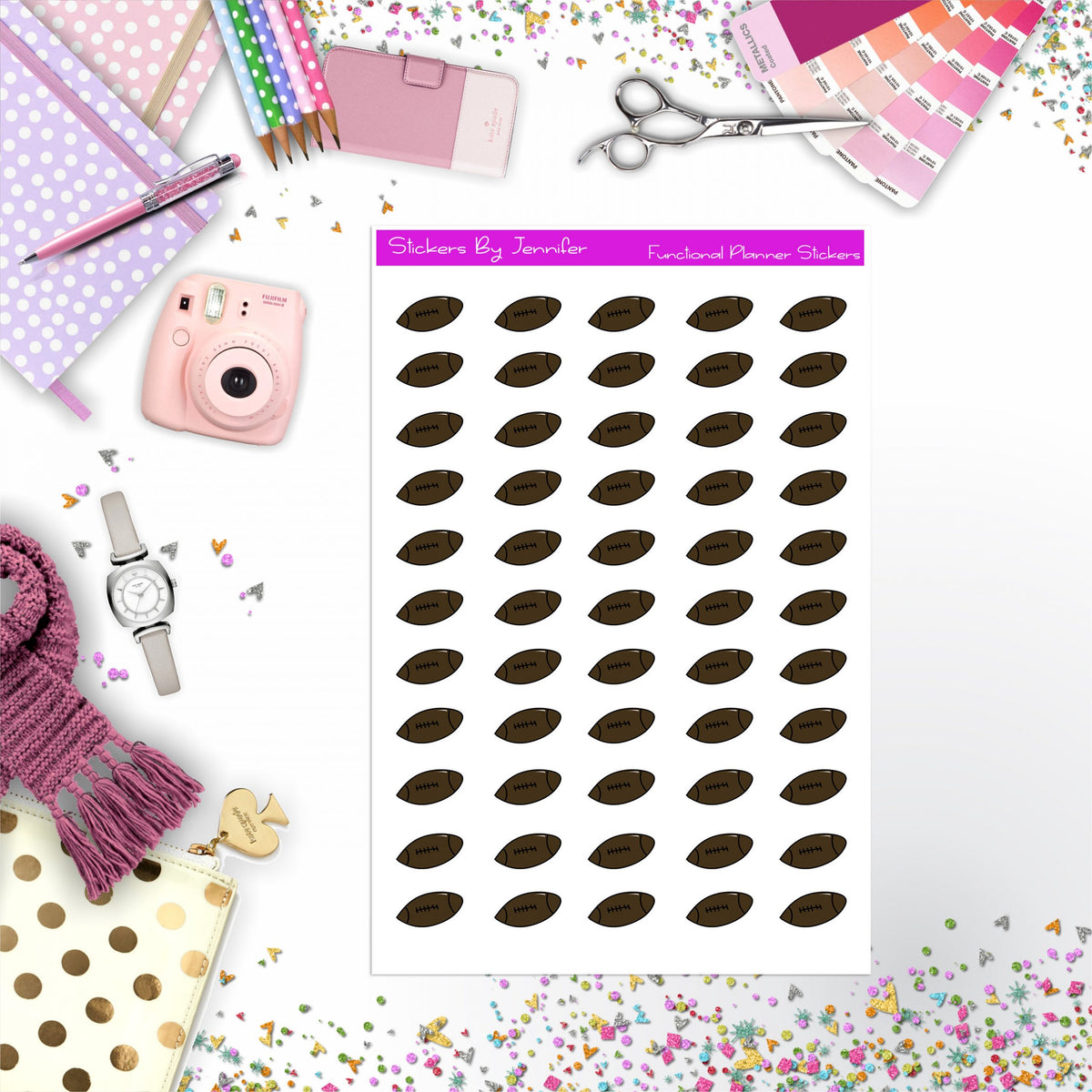 Football Stickers, Planner Stickers, Journal Stickers, Functional Planner Stickers, Stationary Stickers