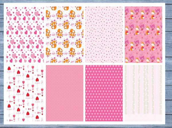 Fox Hearts Full Box Planner Stickers, Big Happy Planner, Erin Condren, Classic Happy Planner, Mini Happy Planner