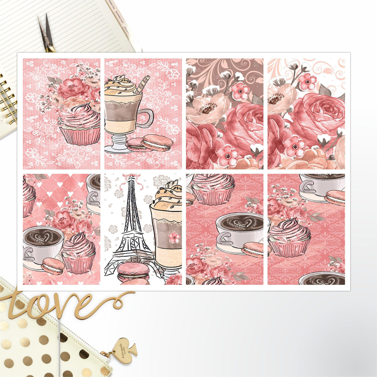 French Coffee Full Box Big Happy Planner, Erin Condren, Classic Happy Planner