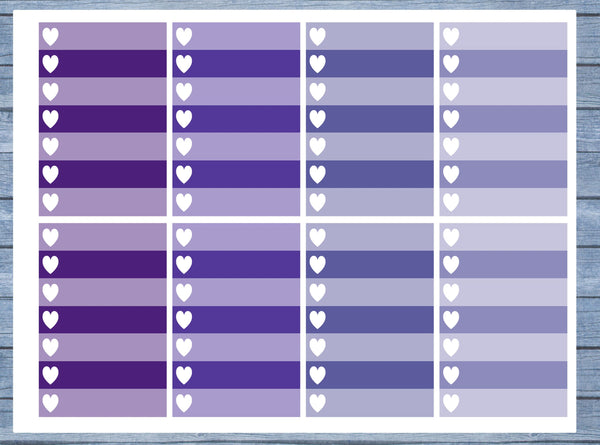 Full Box Planner Stickers, Ombre Full Box Planner Stickers, Planner Stickers, Ombre Heart Stickers, Personal Planner Stickers 001