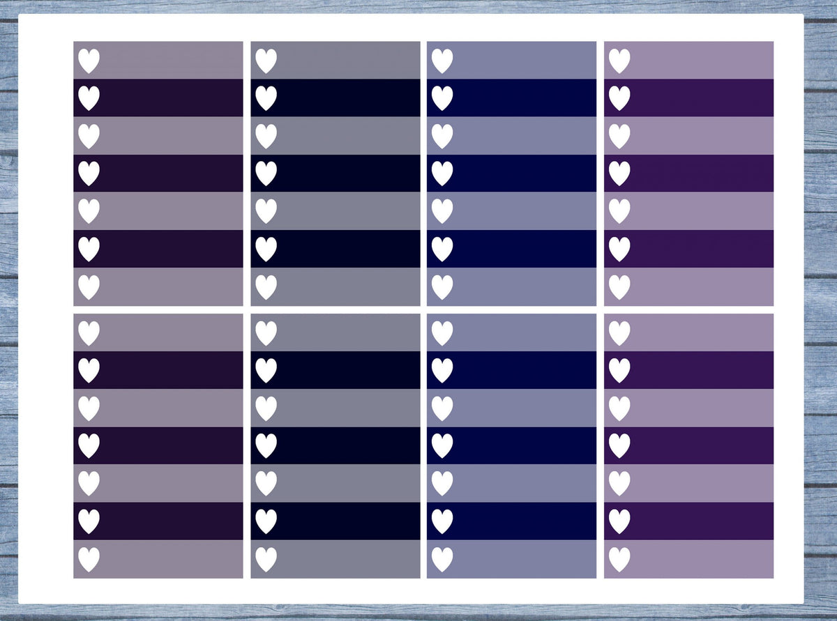 Full Box Planner Stickers, Ombre Full Box Planner Stickers, Planner Stickers, Ombre Heart Stickers, Personal Planner Stickers 002