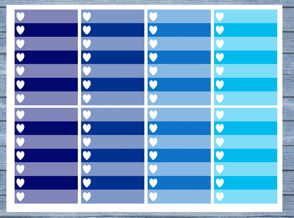 Full Box Planner Stickers, Ombre Full Box Planner Stickers, Planner Stickers, Ombre Heart Stickers, Personal Planner Stickers 003