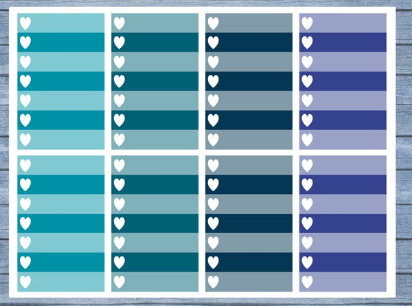 Full Box Planner Stickers, Ombre Full Box Planner Stickers, Planner Stickers, Ombre Heart Stickers, Personal Planner Stickers 005