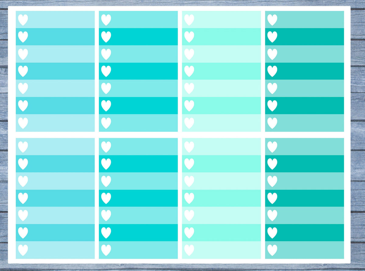 Full Box Planner Stickers, Ombre Full Box Planner Stickers, Planner Stickers, Ombre Heart Stickers, Personal Planner Stickers 006