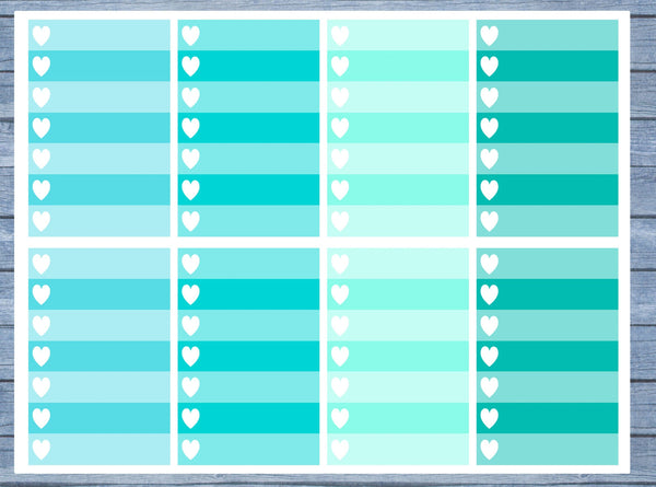 Full Box Planner Stickers, Ombre Full Box Planner Stickers, Planner Stickers, Ombre Heart Stickers, Personal Planner Stickers 006