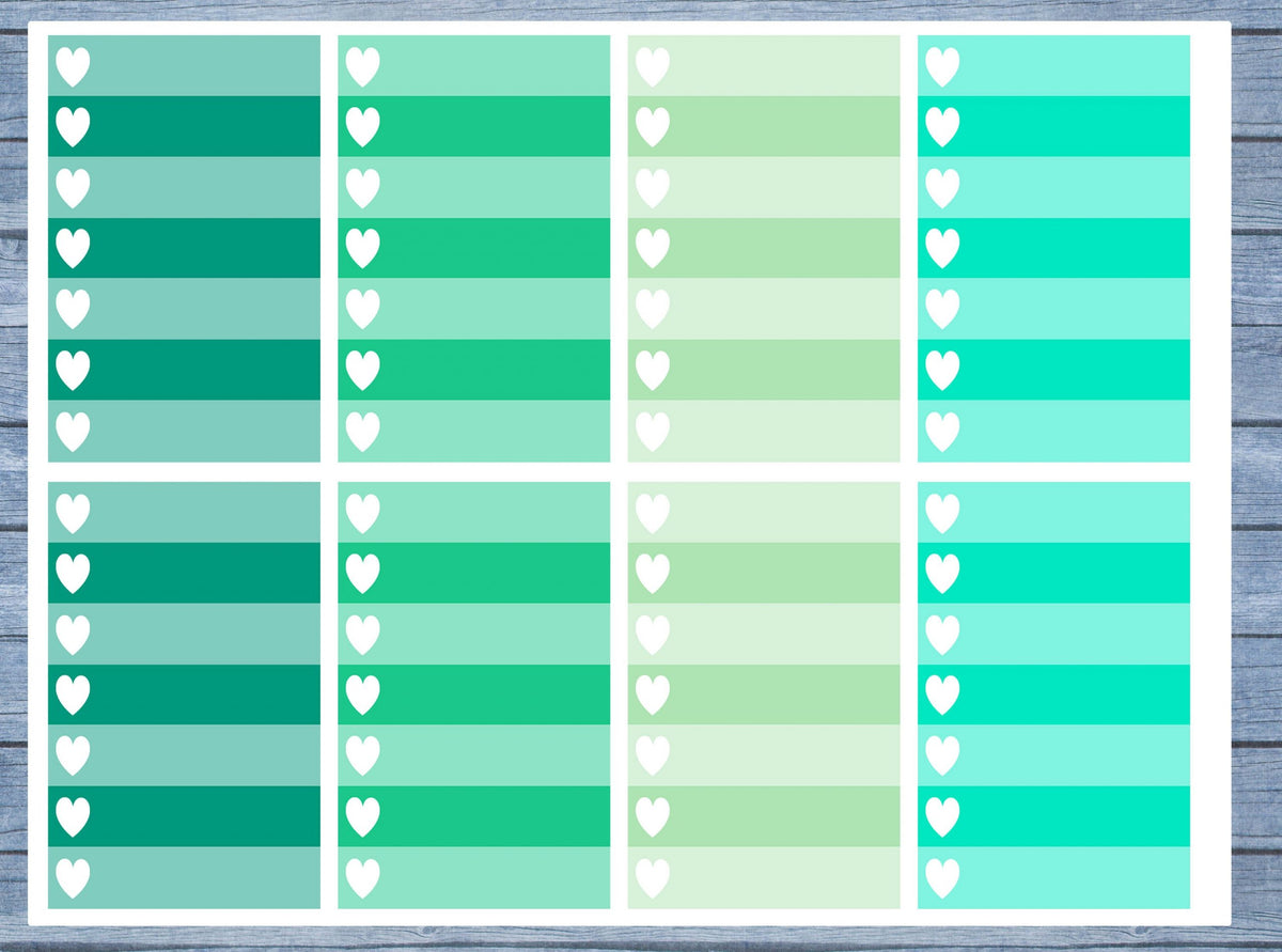 Full Box Planner Stickers, Ombre Full Box Planner Stickers, Planner Stickers, Ombre Heart Stickers, Personal Planner Stickers 007