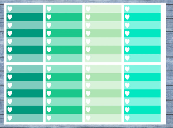 Full Box Planner Stickers, Ombre Full Box Planner Stickers, Planner Stickers, Ombre Heart Stickers, Personal Planner Stickers 007