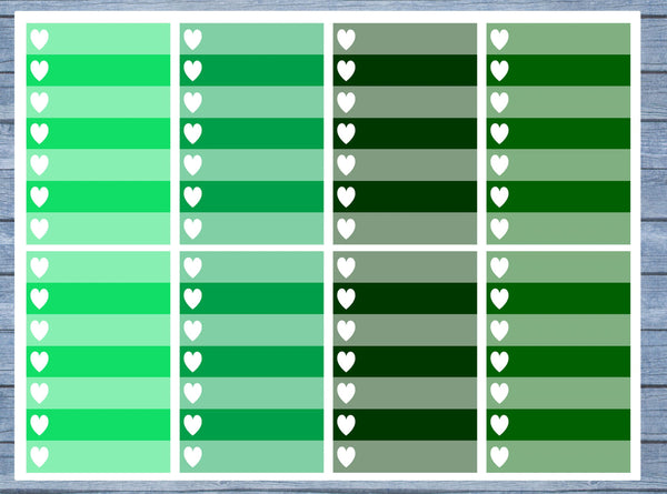 Full Box Planner Stickers, Ombre Full Box Planner Stickers, Planner Stickers, Ombre Heart Stickers, Personal Planner Stickers 008