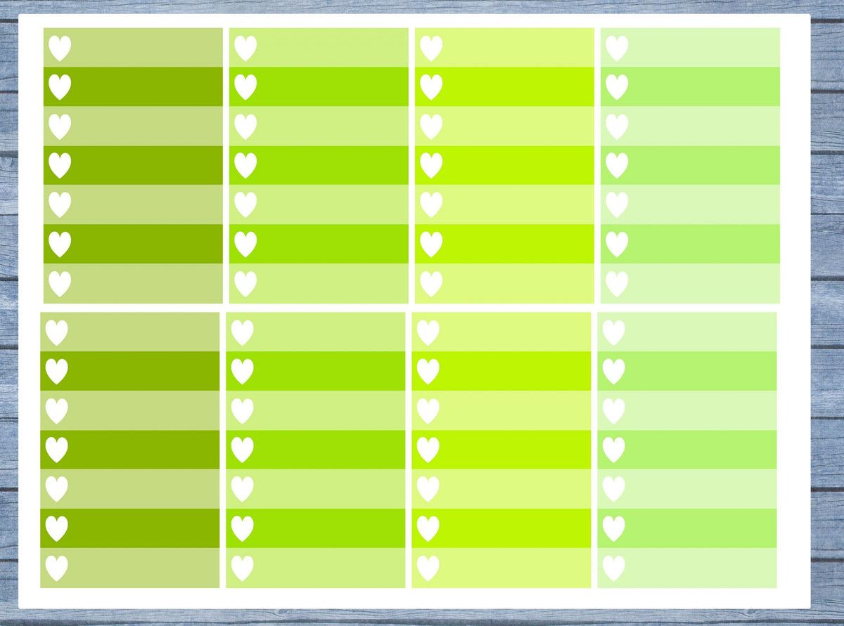 Full Box Planner Stickers, Ombre Full Box Planner Stickers, Planner Stickers, Ombre Heart Stickers, Personal Planner Stickers 010