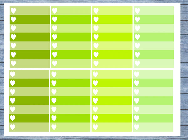 Full Box Planner Stickers, Ombre Full Box Planner Stickers, Planner Stickers, Ombre Heart Stickers, Personal Planner Stickers 010