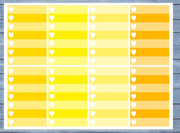 Full Box Planner Stickers, Ombre Full Box Planner Stickers, Planner Stickers, Ombre Heart Stickers, Personal Planner Stickers 011