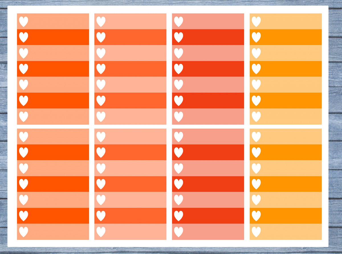 Full Box Planner Stickers, Ombre Full Box Planner Stickers, Planner Stickers, Ombre Heart Stickers, Personal Planner Stickers 012