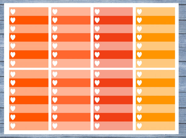 Full Box Planner Stickers, Ombre Full Box Planner Stickers, Planner Stickers, Ombre Heart Stickers, Personal Planner Stickers 012