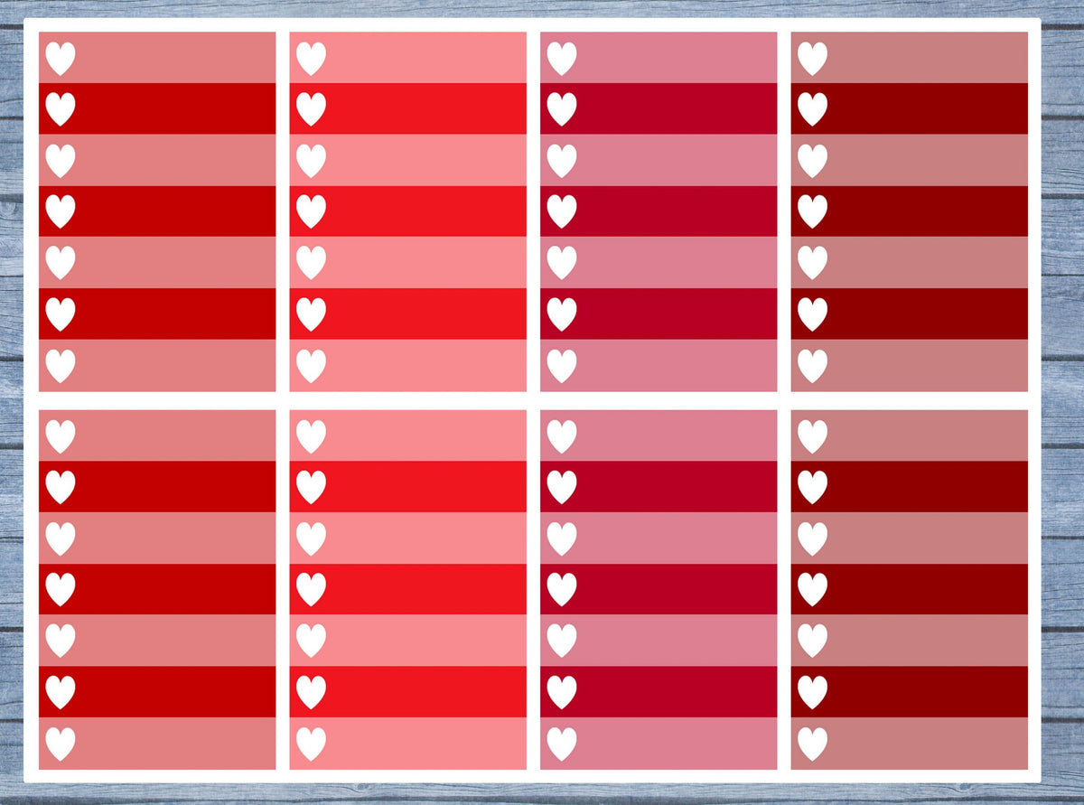 Full Box Planner Stickers, Ombre Full Box Planner Stickers, Planner Stickers, Ombre Heart Stickers, Personal Planner Stickers 014
