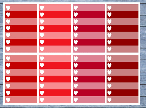 Full Box Planner Stickers, Ombre Full Box Planner Stickers, Planner Stickers, Ombre Heart Stickers, Personal Planner Stickers 014
