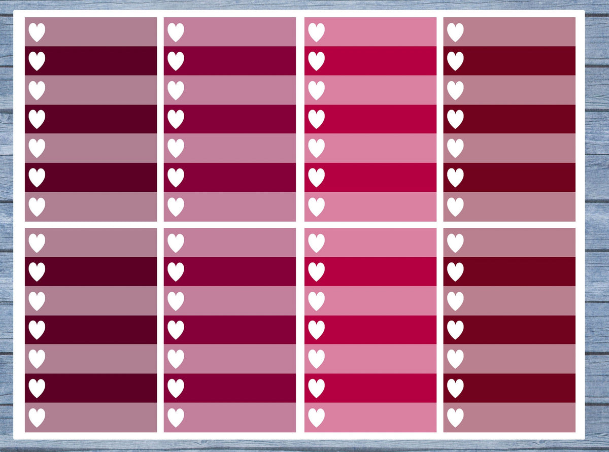 Full Box Planner Stickers, Ombre Full Box Planner Stickers, Planner Stickers, Ombre Heart Stickers, Personal Planner Stickers 015